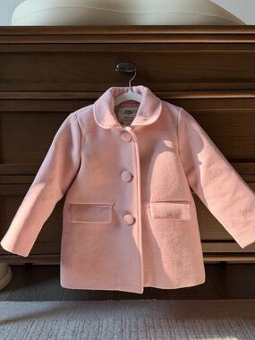 Amazon Essentials Girls' Light Pink Rounded Collar Pea Coat